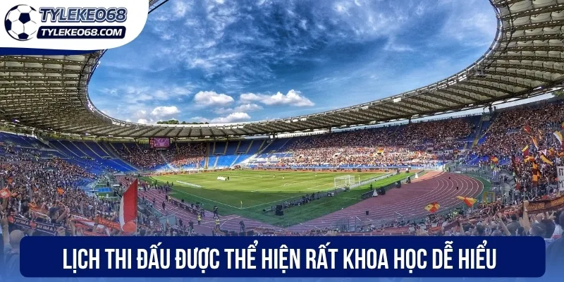 Lịch thi đấu được thể hiện rất khoa học dễ hiểu