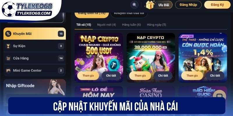 Cập nhật khuyến mãi của nhà cái