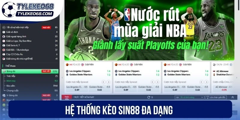 Sin88 - Nhà Cái Cá Cược Xanh Chín, Đạt Chuẩn Quốc Tế 3 Hệ thống kèo Sin88 đa dạng