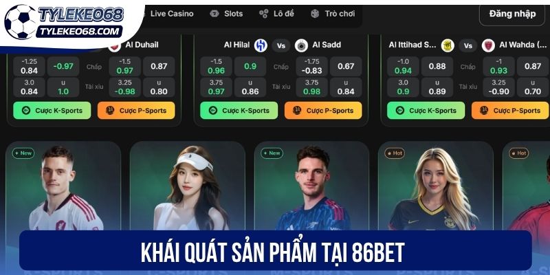 86Bet - Nhà Cái Kèo Bóng Đá Xanh Chín và Chuyên Nghiệp 1 Khái quát sản phẩm tại 86Bet