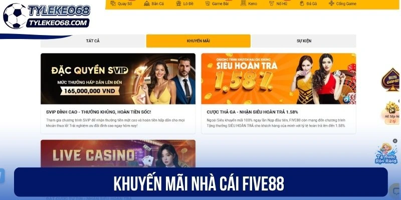 Five88 - Nhà Cái Cá Độ Trực Tuyến Minh Bạch, Kèo Ngon 2 Khuyến mãi nhà cái Five88