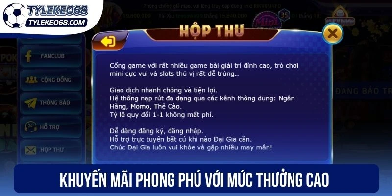 Rikvip - Thương Hiệu Cung Cấp Tỷ Lệ Kèo Siêu Chất Lượng 2 Khuyến mãi phong phú với mức thưởng cao